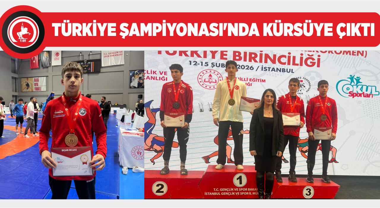 DÜZCE BELEDİYESİ GÜREŞ SPORCUSU TÜRKİYE 3'ÜNCÜSÜ OLDU