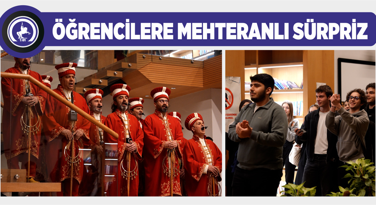 KÜTÜPHANEYE GELEN GENÇLERİ MEHTER KARŞILADI