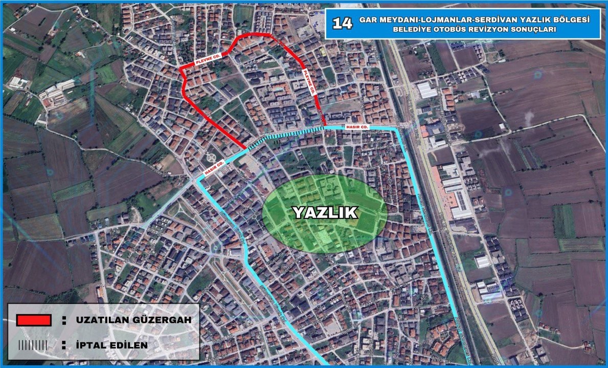 14 numaralı Yazlık hattının güzergahı uzatıldı