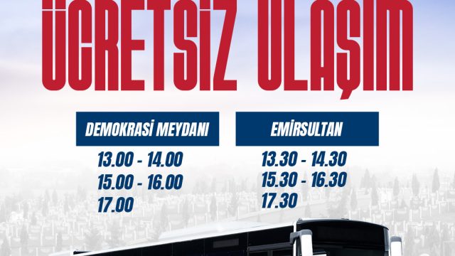 Büyükşehir’den Arefe günü mezarlık ziyaretlerine ücretsiz ulaşım