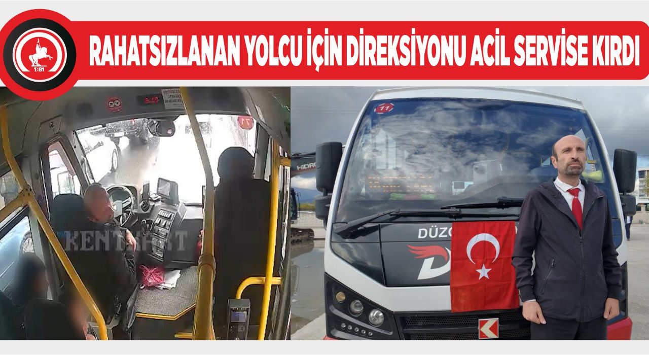 DURAKTA FARK ETTİ VAKİT KAYBETMEDEN HASTANEYE YETİŞTİRDİ