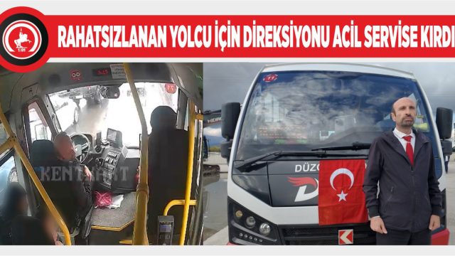 DURAKTA FARK ETTİ VAKİT KAYBETMEDEN HASTANEYE YETİŞTİRDİ
