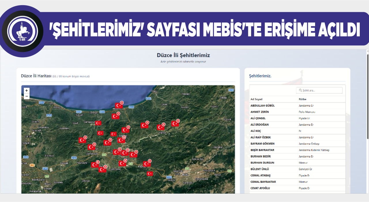 DÜZCE BELEDİYESİ’NDEN ŞEHİTLERİMİZE VEFA