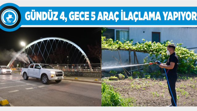İLAÇLAMA ÇALIŞMALARI 64 MAHALLE GENELİNDE ARALIKSIZ SÜRÜYOR