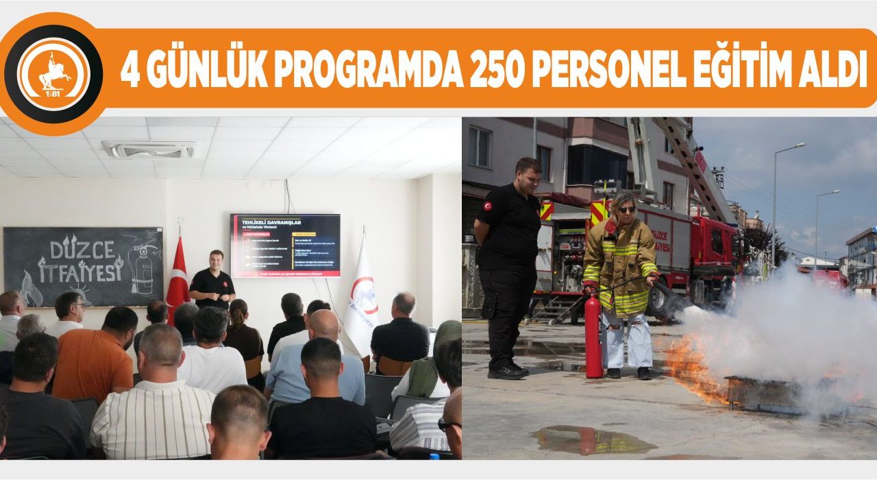 DÜZCE İTFAİYESİ'NDEN AKARYAKIT İSTASYONU ÇALIŞANLARINA YANGIN GÜVENLİĞİ EĞİTİMİ