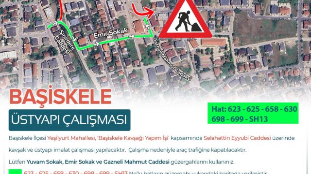Selahattin Eyyubi Caddesi 4 gün trafiğe kapalı