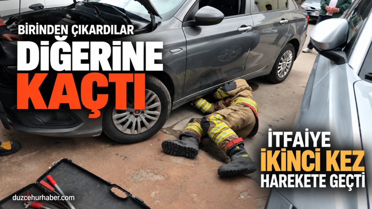 Düzce'de kurtarılan yavru kedi bu kez başka aracın motoruna kaçtı
