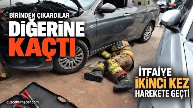 Düzce'de kurtarılan yavru kedi bu kez başka aracın motoruna kaçtı