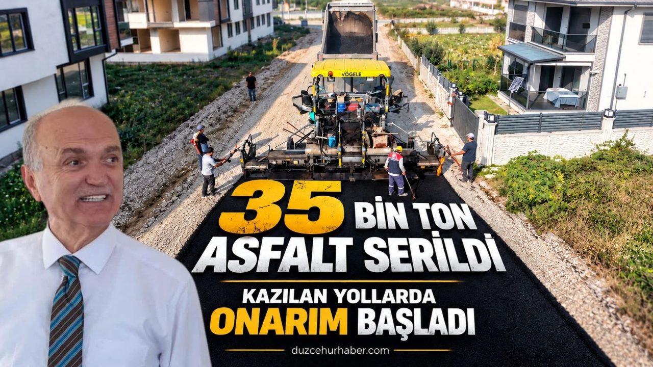 Düzce'de 35 bin ton asfalt serildi: Kazılan yollarda onarım başladı