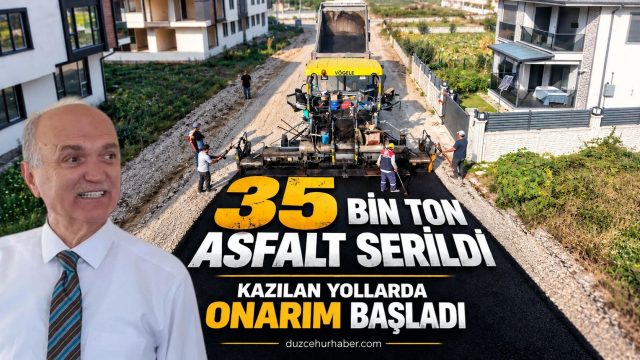 Düzce'de 35 bin ton asfalt serildi: Kazılan yollarda onarım başladı