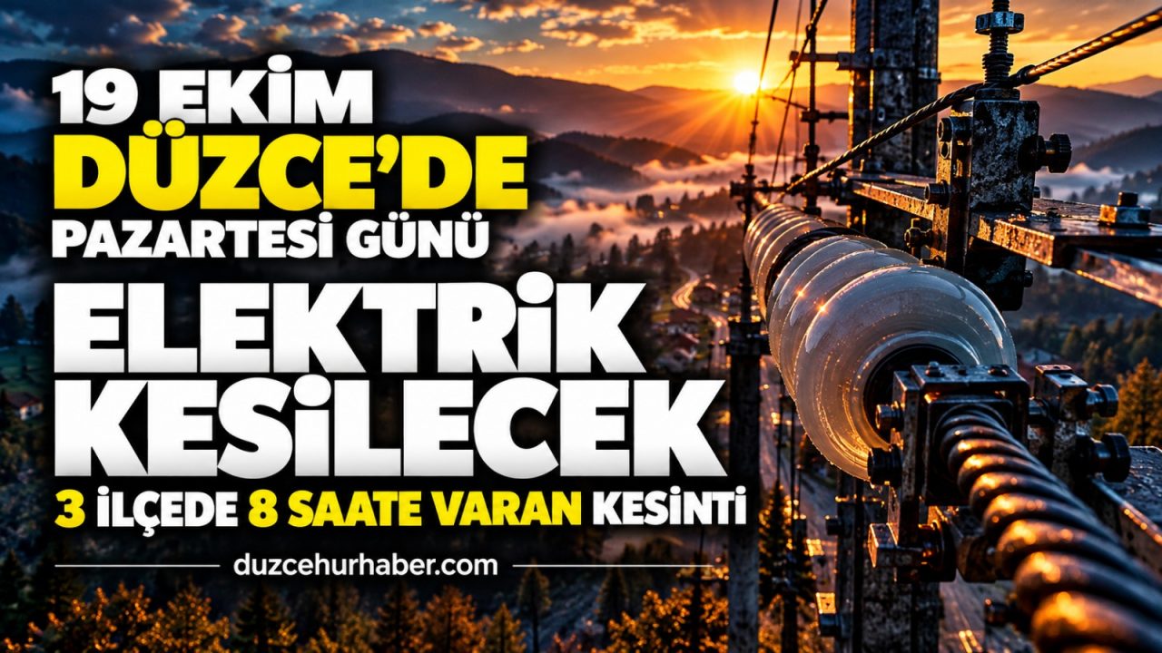 Düzce’de 19 Ekim elektrik kesintisi: Yeni haftada 3 ilçede uzun kesinti