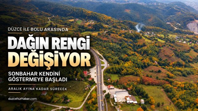 Düzce ile Bolu arasında sonbahar başladı: Dağın rengi değişiyor