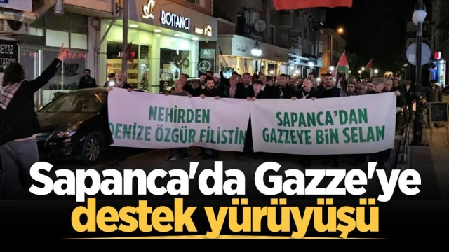 Sapanca'da Gazze'ye destek yürüyüşü