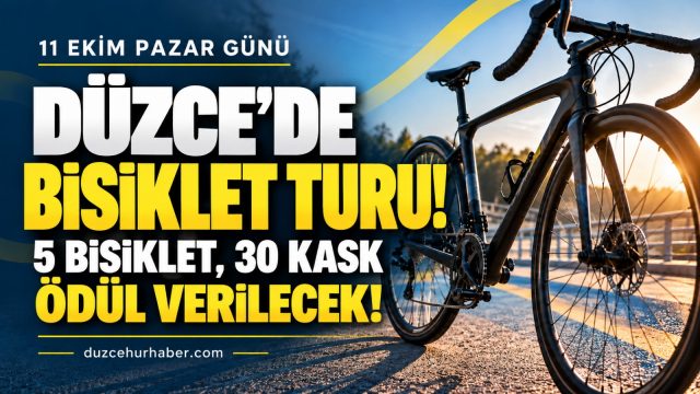 Düzce'de pazar günü bisiklet turu! 5 bisiklet ve 30 kask verilecek