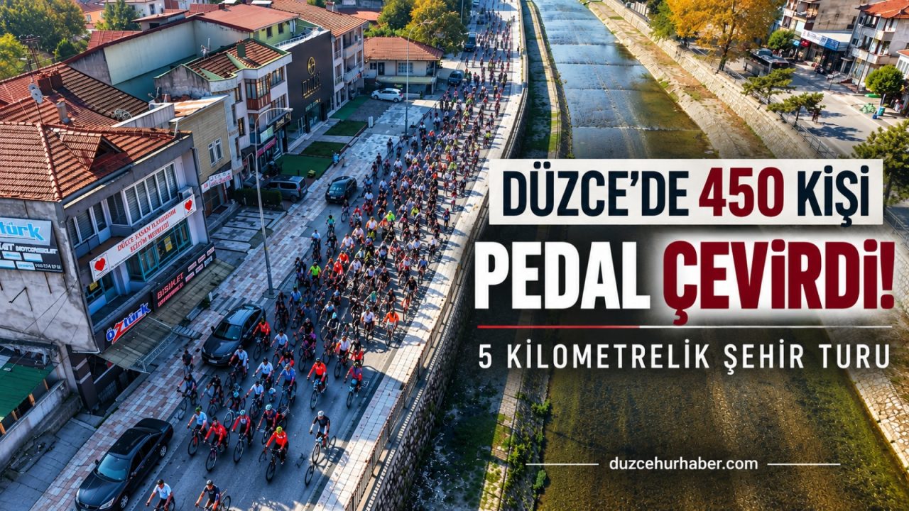 Düzce'de 450 bisikletli Anıtpark'tan Merkez Park'a pedal çevirdi
