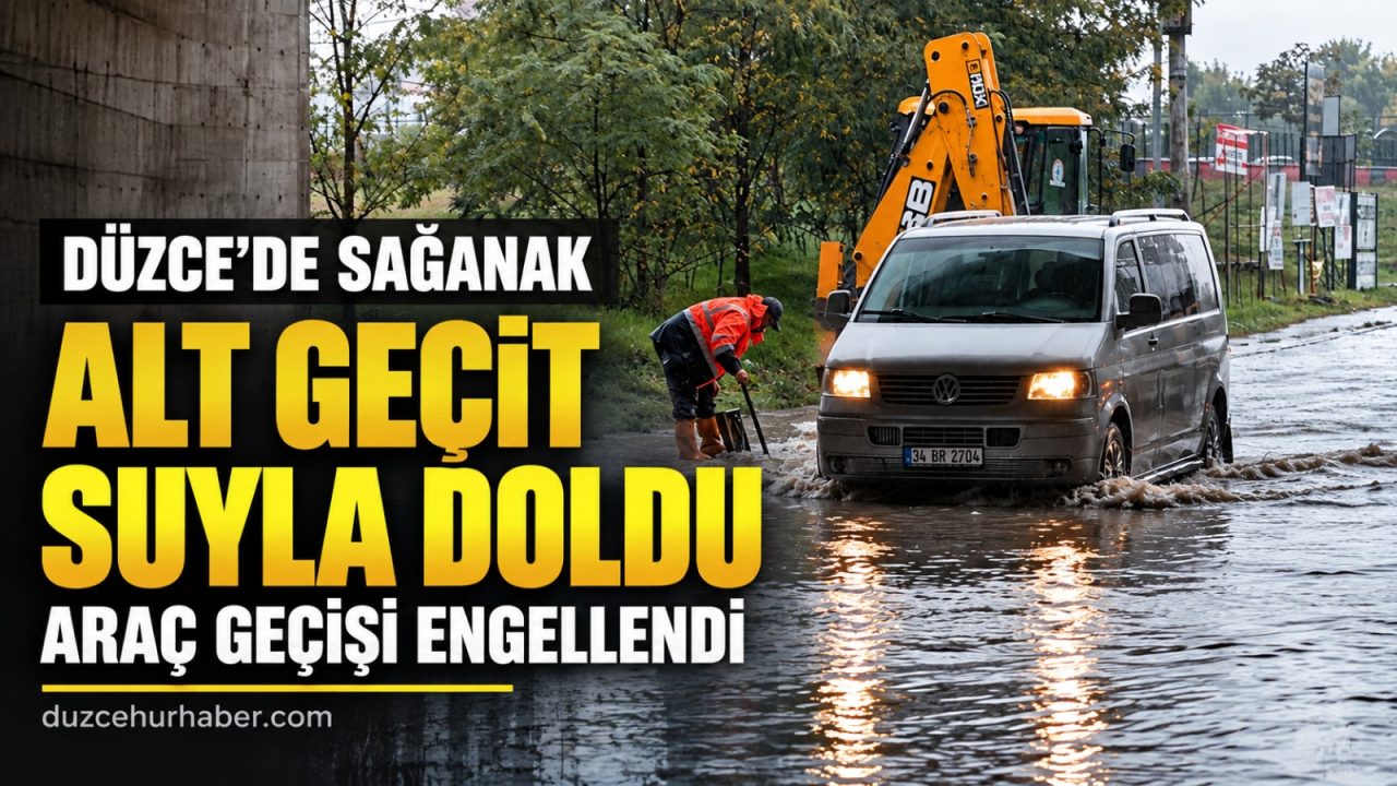 Düzce'de sağanak ulaşımı vurdu: Alt geçitte araç geçişi engellendi