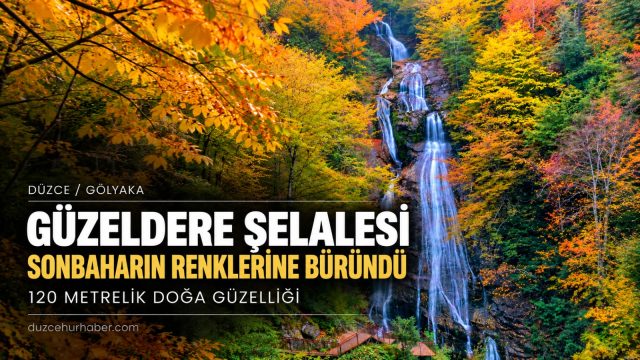 Düzce'de Güzeldere Şelalesi sonbaharın renklerine büründü