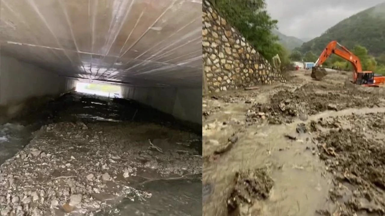 Doğançay’da heyelanın kapattığı yol için çalışma başlatıldı