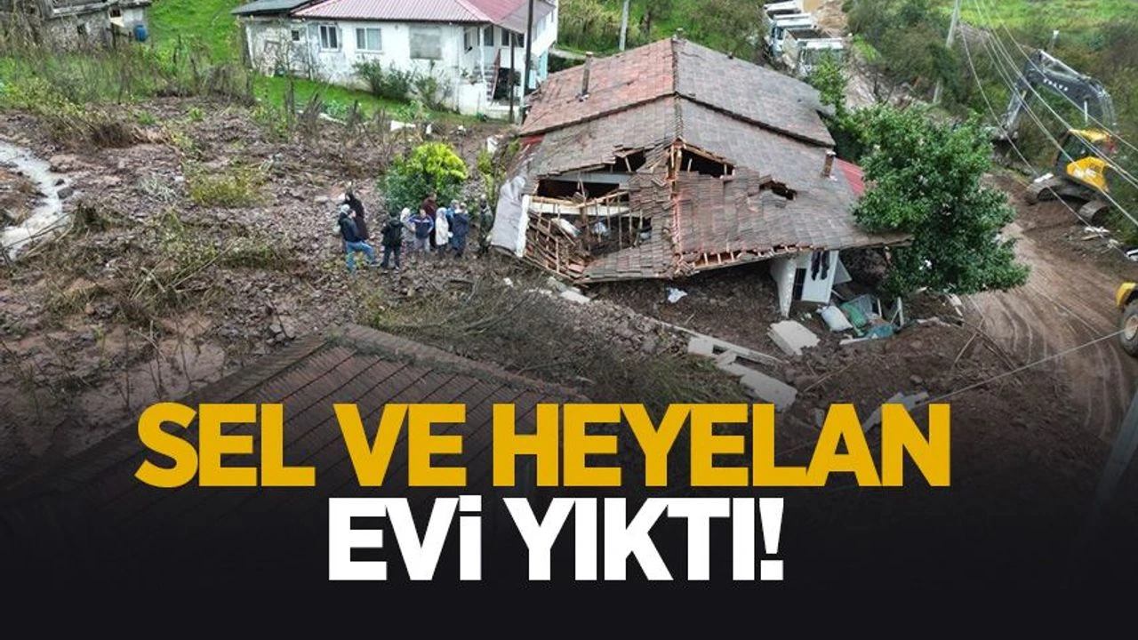 Sakarya'da sel ve heyelan bir evi yıktı