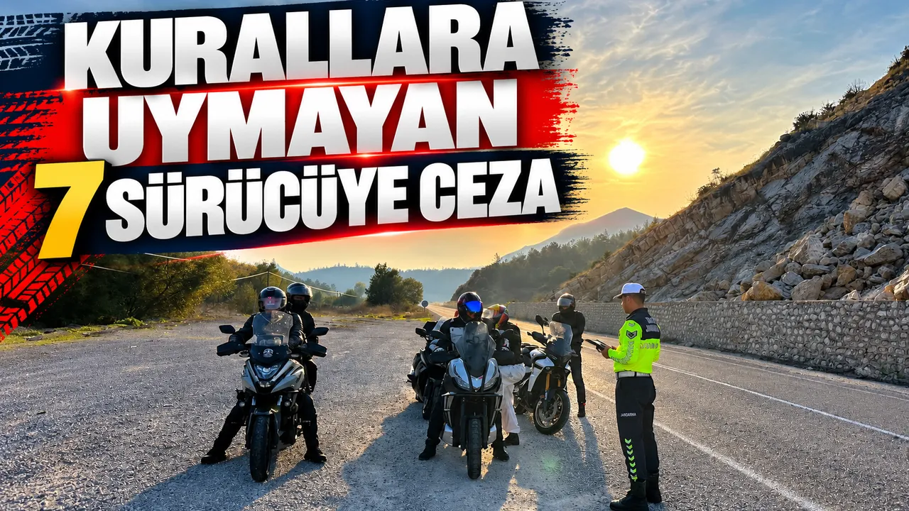 Kurallara uymayan 7 sürücüye ceza