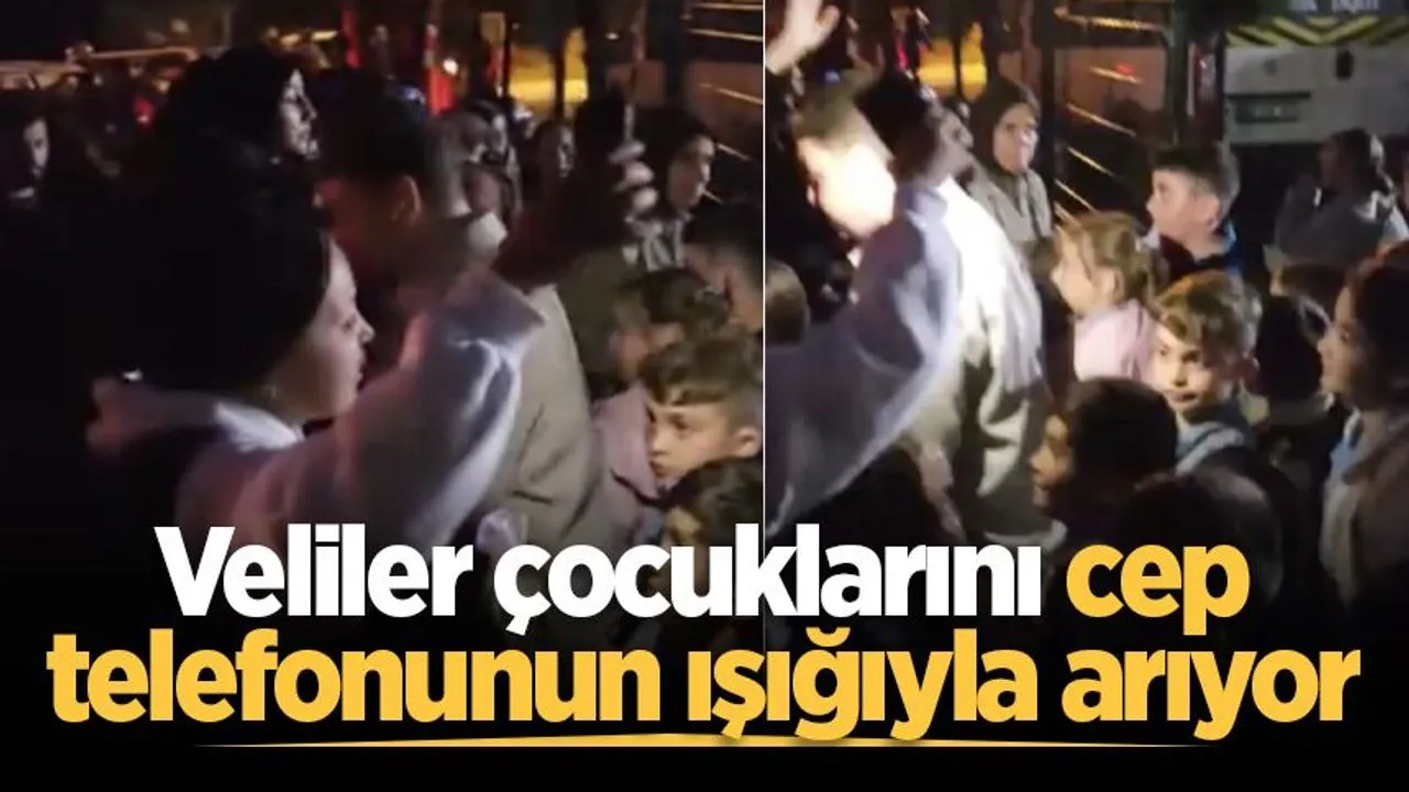 Kocaali'de veliler, çocuklarını cep telefonunun ışığıyla arıyor