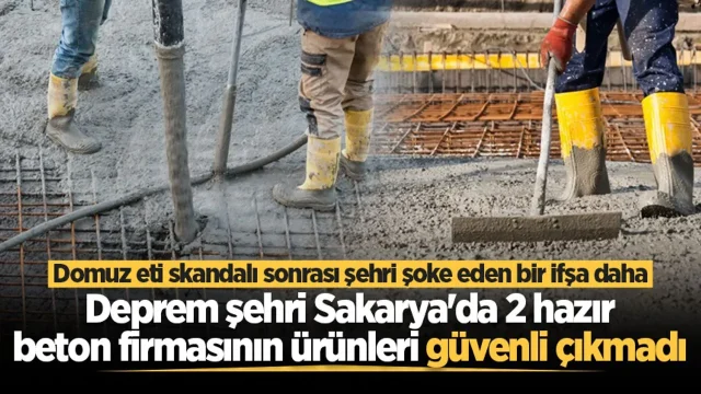 Domuz eti skandalı sonrası şehri şoke eden bir ifşa daha: Deprem şehri Sakarya'da 2 hazır beton firmasının ürünleri güvenli çıkmadı
